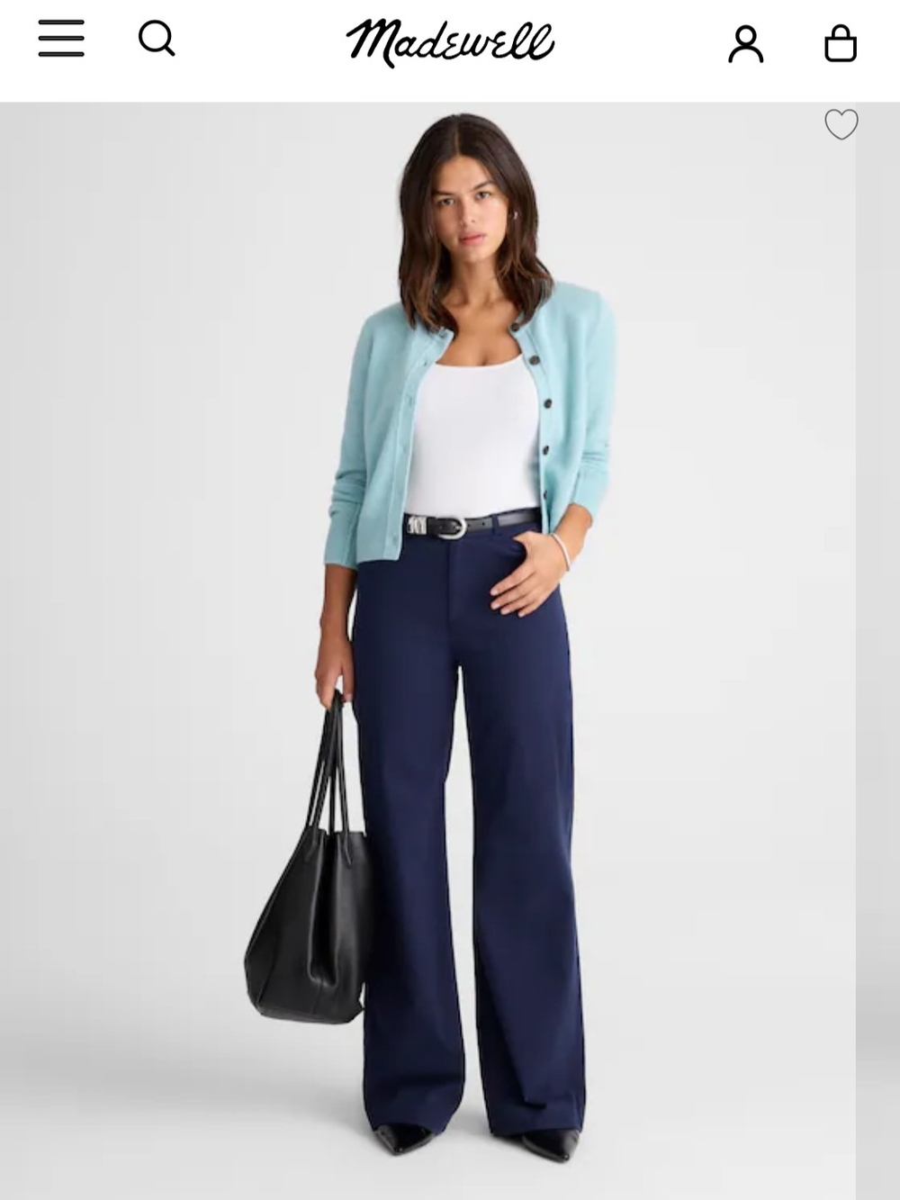NWT Madewell Navy Wide-Leg Pants